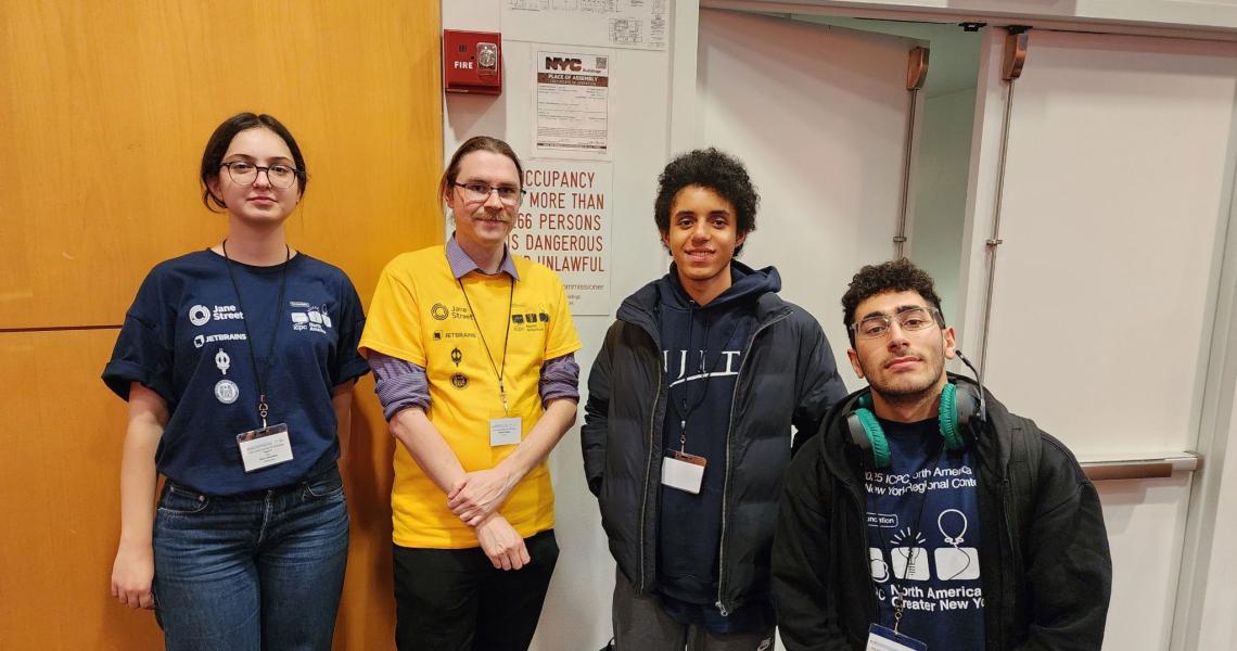 (L to R) Nino Chkhaidze, Assistant Professor Martin Kellogg, Dominic Attalienti, Christopher Bandeli.