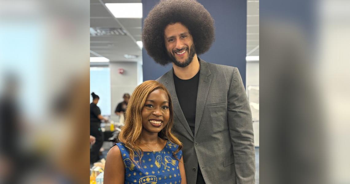 NJIT student Delali Kumapley and Colin Kaepernick