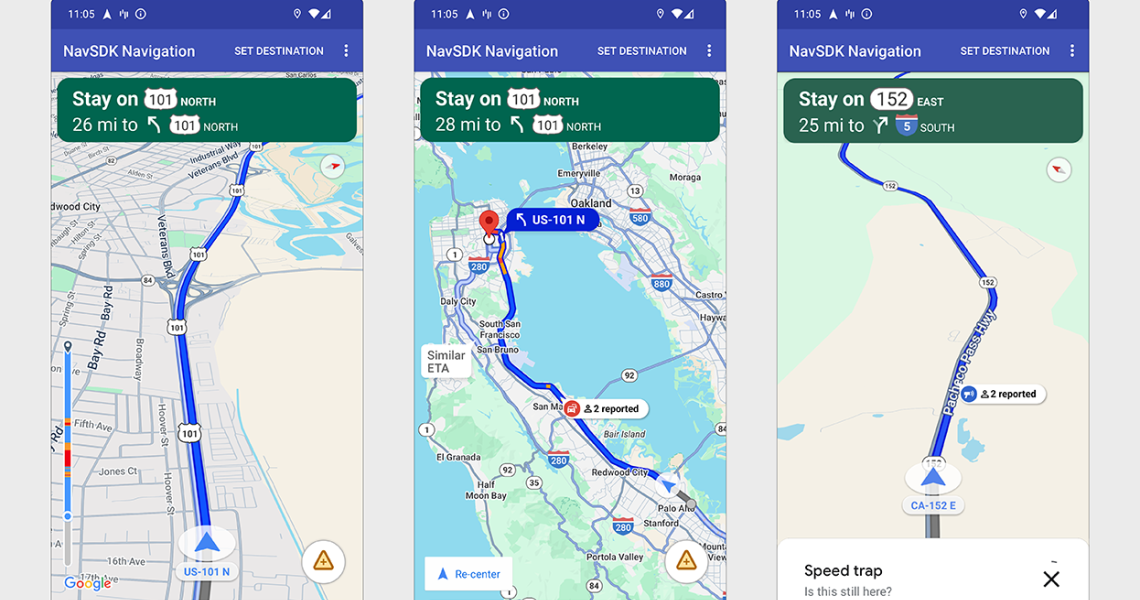 Google maps with destination dialed in. 